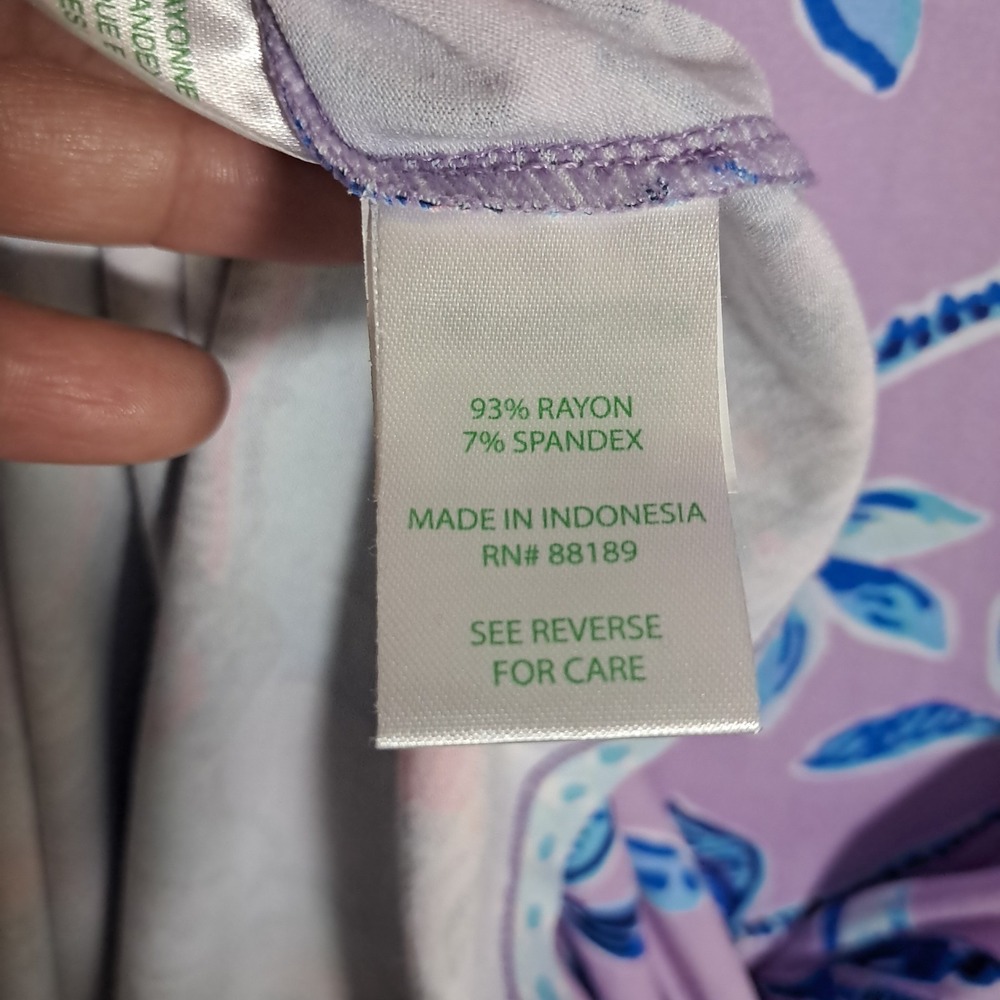 Lilly Pulitzer Slathouse Jungle Sophiletta‎ UPF50+ Dress Purple Iris XL Elephant - Picture 9 of 11